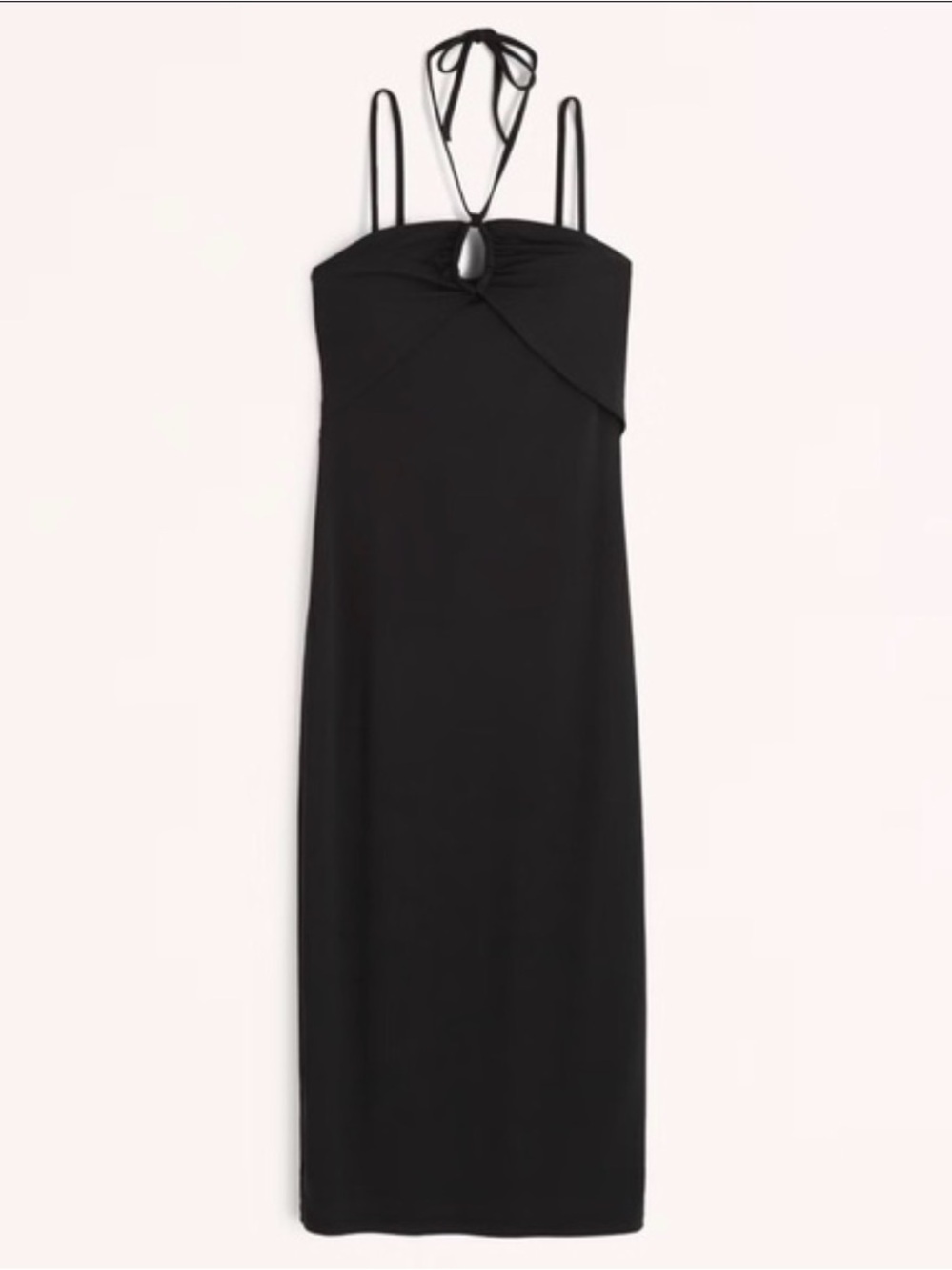 Abercrombie & Fitch Black Keyhole Strappy Bodycon Midi Dress XXS